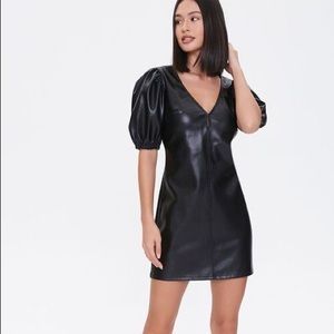 Forever 21 black leather dress
